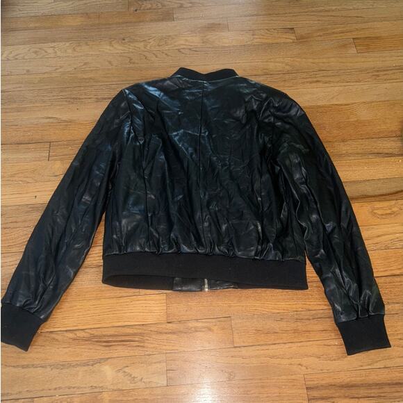 Calvin Klein Full Zip Faux Leather Bomber Jacket S - Picture 9 of 13